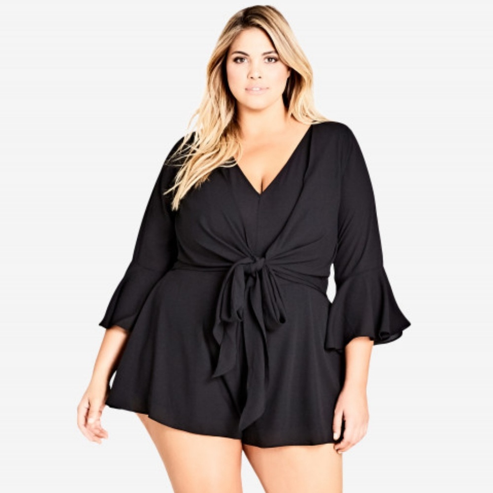 NWT City Chic Black Twist Playsuit